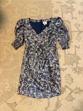 Cinq a Sept Navy and White Floral Dress